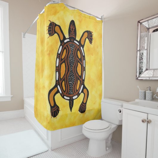 Turtle - Aboriginal Inspirred Art Painting Duschvorhang (Beispiel)