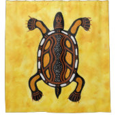 Turtle - Aboriginal Inspirred Art Painting Duschvorhang (Vorderseite)