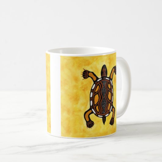 Turtle - Aboriginal Inspirred Art Painting Kaffeetasse (VorderseiteRechts)