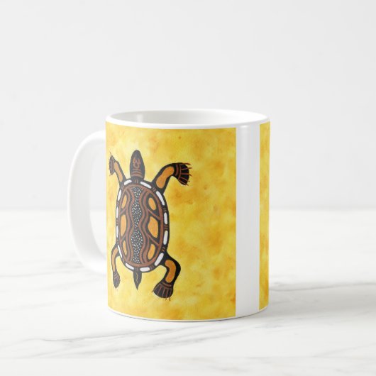 Turtle - Aboriginal Inspirred Art Painting Kaffeetasse (Vorderseite Links)
