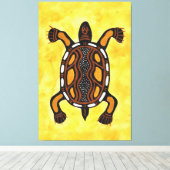 Turtle - Aboriginal Inspirred Art Painting Leinwanddruck (Insitu (Holzboden))
