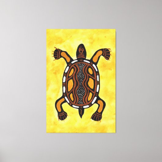 Turtle - Aboriginal Inspirred Art Painting Leinwanddruck (Vorderseite)