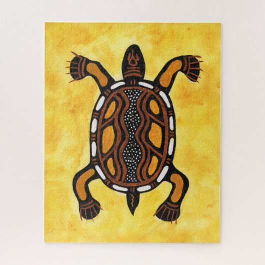 Turtle - Aboriginal Inspirred Art Painting Puzzle (Vertikal)
