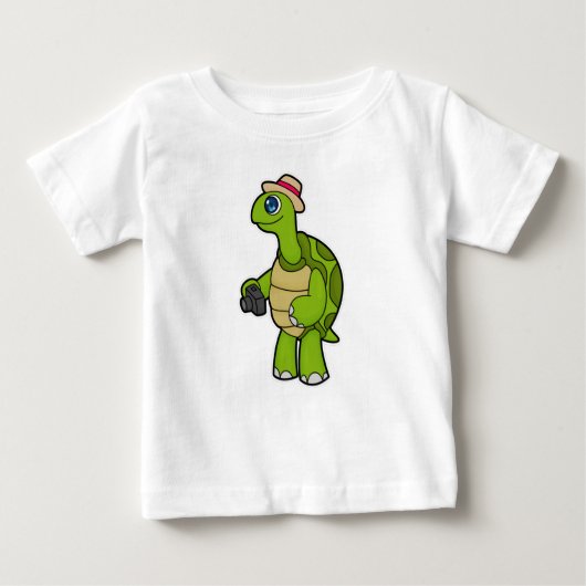 Turtle als Fotograf mit Kamera Baby T-shirt (Vorderseite)