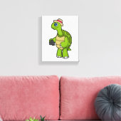 Turtle als Fotograf mit Kamera Leinwanddruck (Insitu (Wohnzimmer))