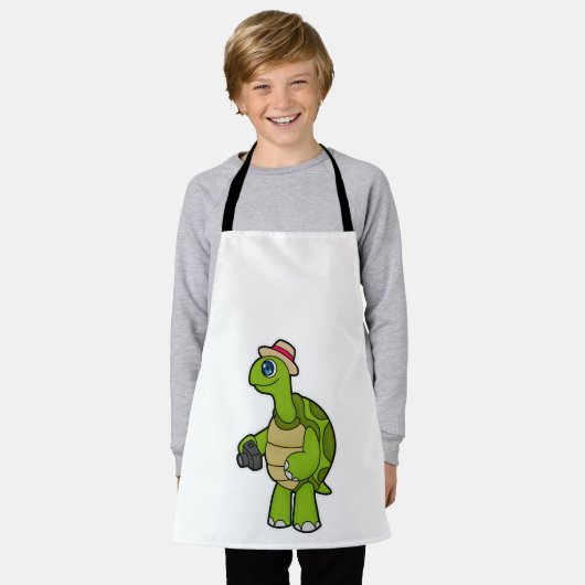 Turtle als Fotograf mit Kamera Schürze (Getragen)
