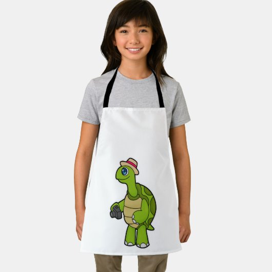 Turtle als Fotograf mit Kamera Schürze (Insitu)
