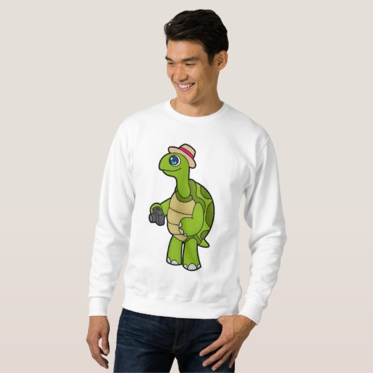 Turtle als Fotograf mit Kamera Sweatshirt (Vorne ganz)