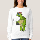 Turtle als Fotograf mit Kamera Sweatshirt (Vorderseite)
