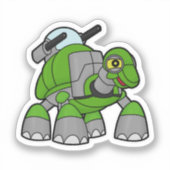 Turtle als Roboter mit Cannons Aufkleber (Vorderseite)