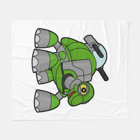 Turtle als Roboter mit Cannons Fleecedecke (Vorderseite (Horizontal))