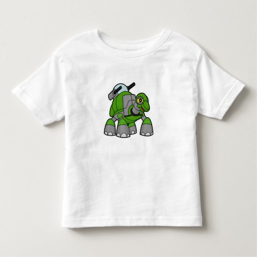Turtle als Roboter mit Cannons Kleinkind T-shirt (Vorderseite)