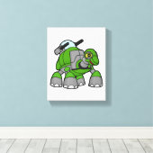 Turtle als Roboter mit Cannons Leinwanddruck (Insitu (Holzboden))