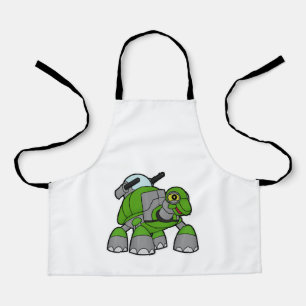 Turtle als Roboter mit Cannons Schürze