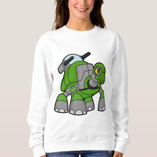 Turtle als Roboter mit Cannons Sweatshirt (Vorderseite)