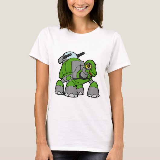 Turtle als Roboter mit Cannons T-Shirt (Vorderseite)