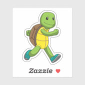 Turtle als Runner beim Laufen Aufkleber (Blatt)