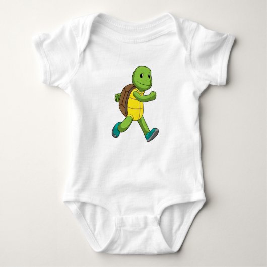 Turtle als Runner beim Laufen Baby Strampler (Vorderseite)