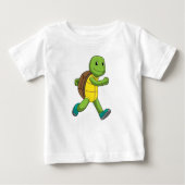 Turtle als Runner beim Laufen Baby T-shirt (Vorderseite)