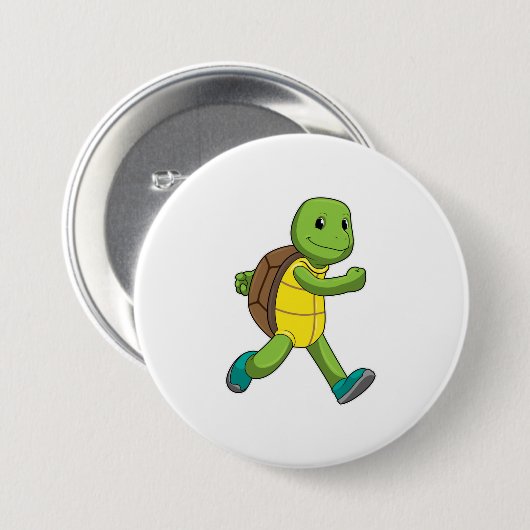 Turtle als Runner beim Laufen Button (Vorne & Hinten)