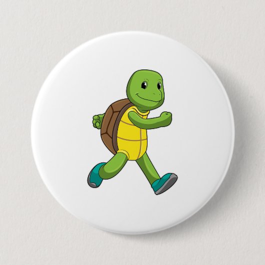 Turtle als Runner beim Laufen Button (Vorderseite)