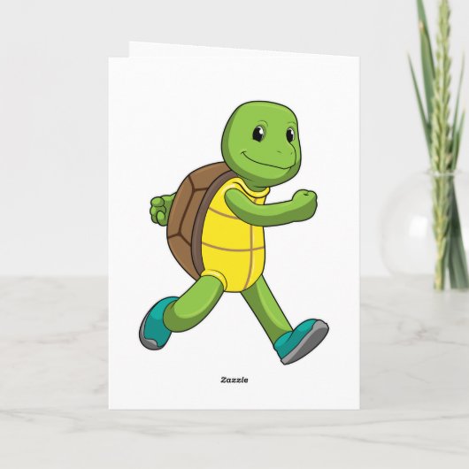 Turtle als Runner beim Laufen Karte (Rückseite)