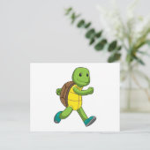 Turtle als Runner beim Laufen Postkarte (Stehend Vorderseite)