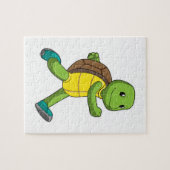 Turtle als Runner beim Laufen Puzzle (Horizontal)
