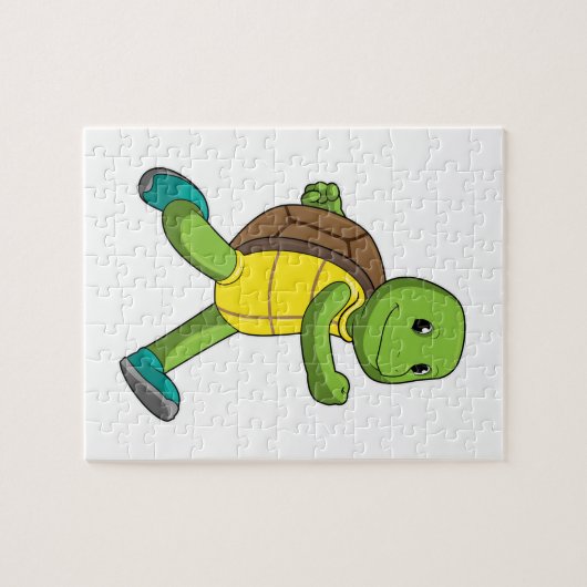 Turtle als Runner beim Laufen Puzzle (Horizontal)