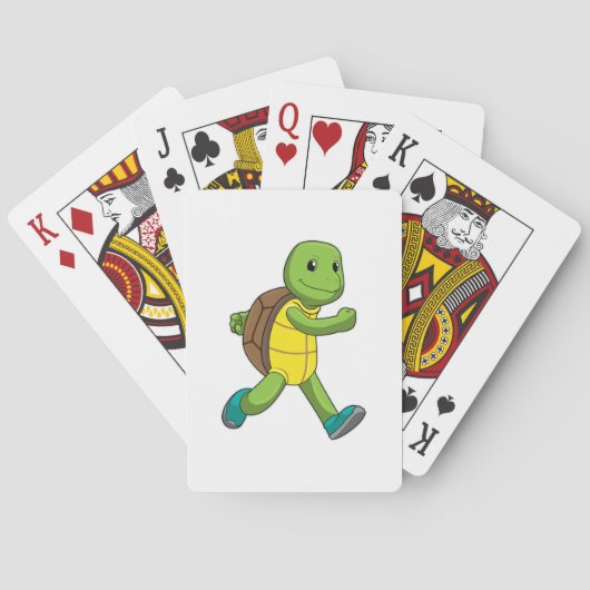 Turtle als Runner beim Laufen Spielkarten (Rückseite)