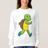 Turtle als Runner beim Laufen Sweatshirt (Vorderseite)