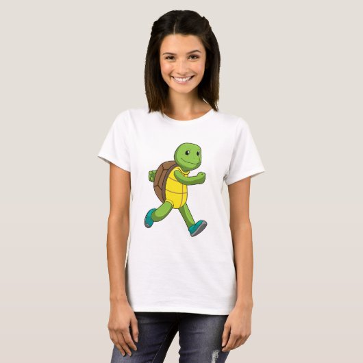 Turtle als Runner beim Laufen T-Shirt (Vorne ganz)