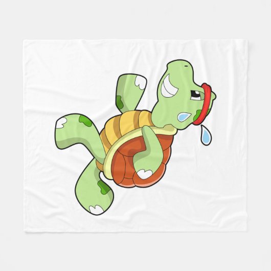 Turtle als Runner Fleecedecke (Vorderseite (Horizontal))