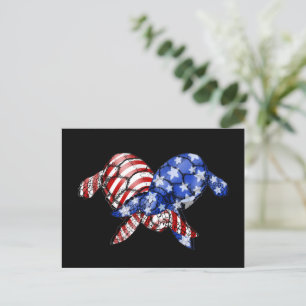 Turtle American Flag Shirt 4. Juli Patriotic Postkarte