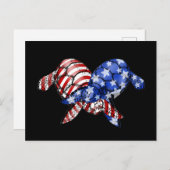Turtle American Flag Shirt 4. Juli Patriotic Postkarte (Vorne/Hinten)