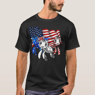 Turtle American Flag Three Turtles Lover Gift Xma T-Shirt