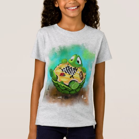 Turtle and Ladybug Playing Schach - Funny Zeichnen T-Shirt (Vorderseite)