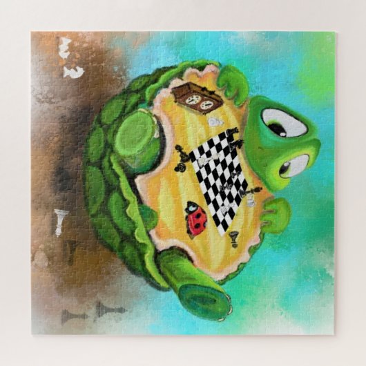 Turtle and Ladybug Playing Schach Jigsaw Puzzle (Horizontal)
