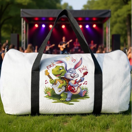 Turtle And Rabbit Rock Duo Duffle Bag