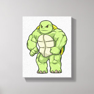 Turtle as Bodybuilder with Six pack Leinwanddruck