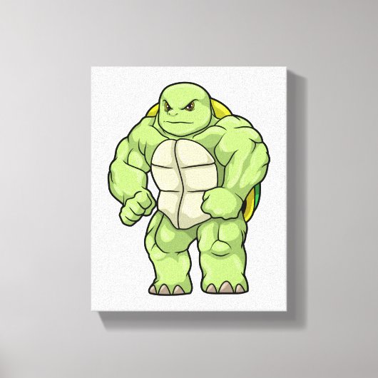 Turtle as Bodybuilder with Six pack Leinwanddruck (Vorderseite)