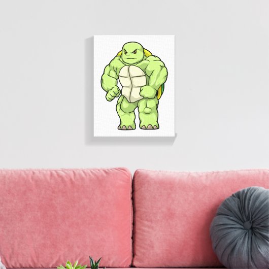 Turtle as Bodybuilder with Six pack Leinwanddruck (Insitu (Wohnzimmer))