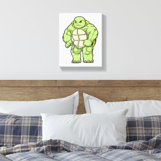 Turtle as Bodybuilder with Six pack Leinwanddruck (Insitu (Schlafzimmer))