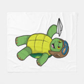 Turtle as Pilot with Paper plane Fleecedecke (Vorderseite (Horizontal))