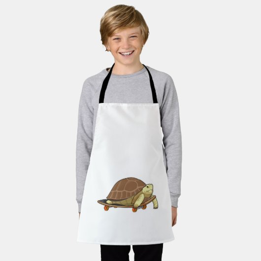 Turtle as Skater with Skateboard Schürze (Getragen)