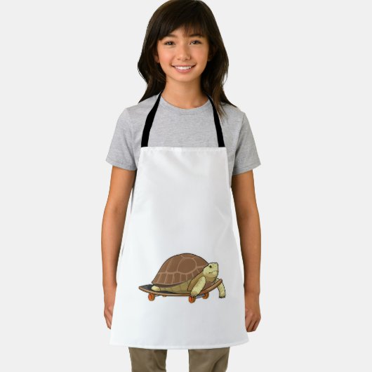 Turtle as Skater with Skateboard Schürze (Insitu)
