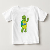Turtle as Teacher with Book & Pointer Baby T-shirt (Vorderseite)