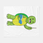 Turtle as Teacher with Book & Pointer Fleecedecke (Vorderseite (Horizontal))