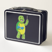 Turtle as Teacher with Book & Pointer Metall Brotdose (Vorderseite)