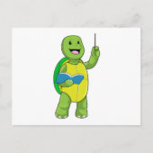 Turtle as Teacher with Book & Pointer Postkarte (Vorderseite)